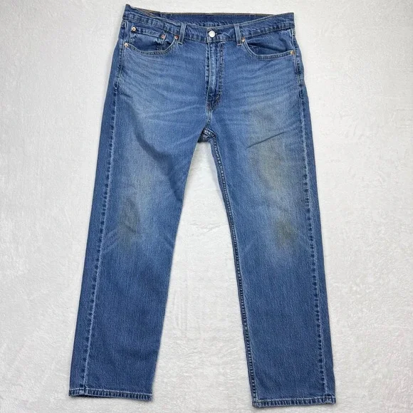 Levi's 505 Mens 38x30 (Fits 37x29) Regular Fit Jeans Medium Wash Denim Classic - Picture 1 of 10
